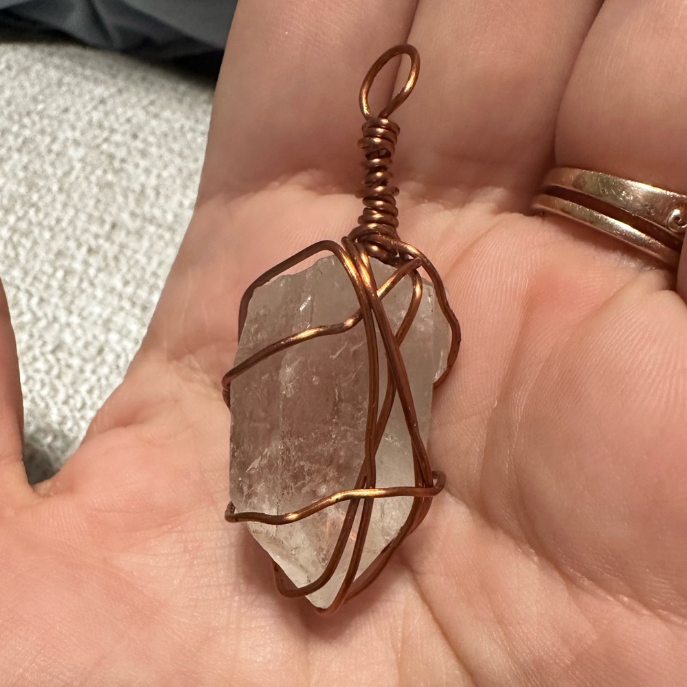 Wire Wrapped Quartz Pendant - Picture 3 of 8